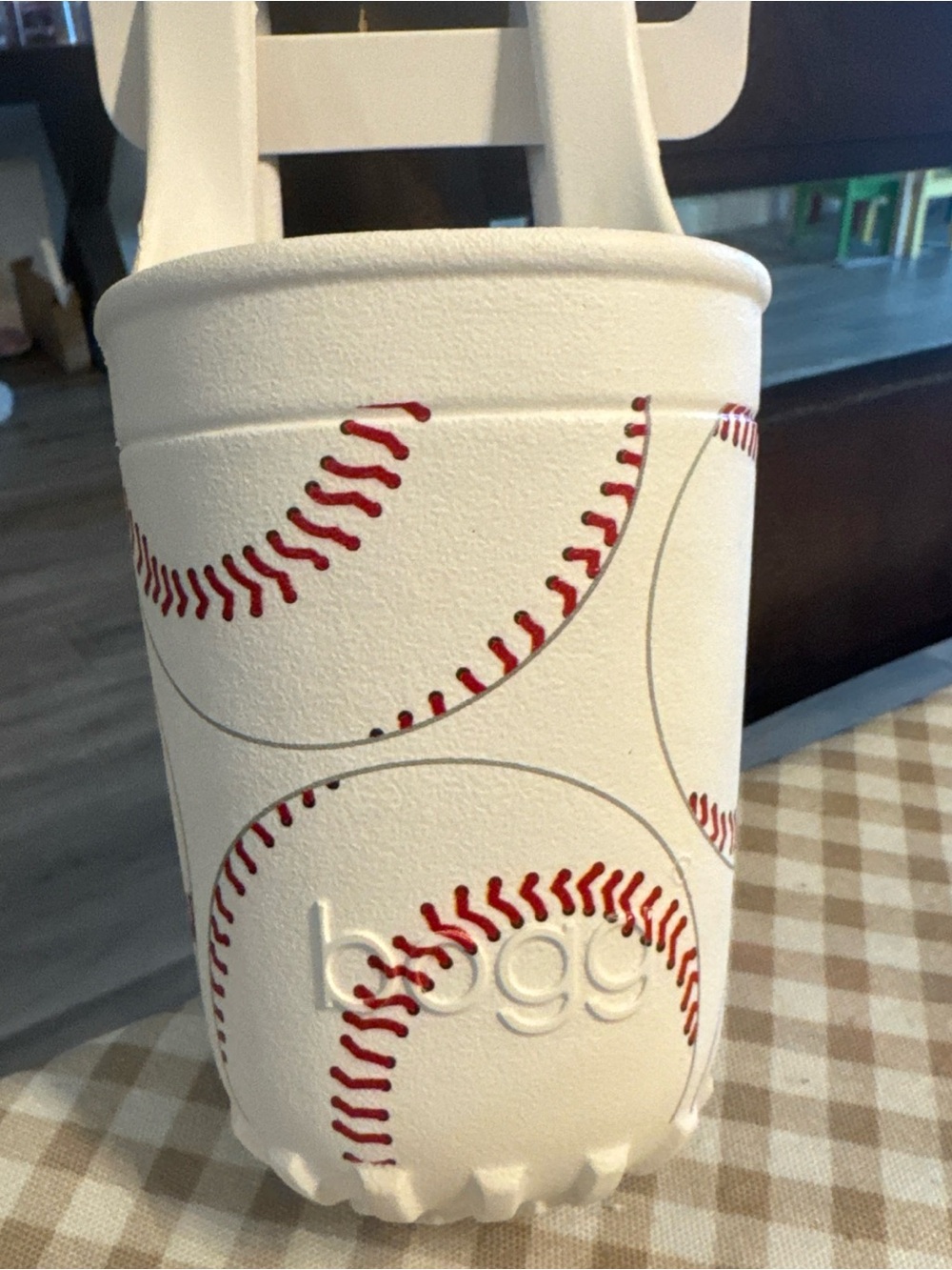 White Baseball Print Cup Holder Bogg - Picture 5 of 5